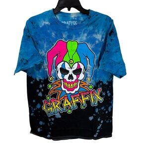 NWOT GRAFFIX Men’s Colorful Graphic Jester Tee— Size Medium 100% Cotton